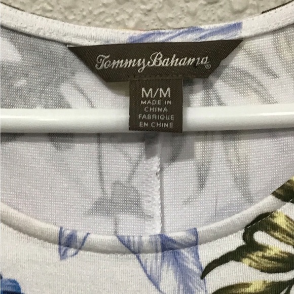 Tommy Bahama Eros Botanical Shift Dress Fishtail Hem Resort Vacation Floral Sz M - Picture 3 of 6